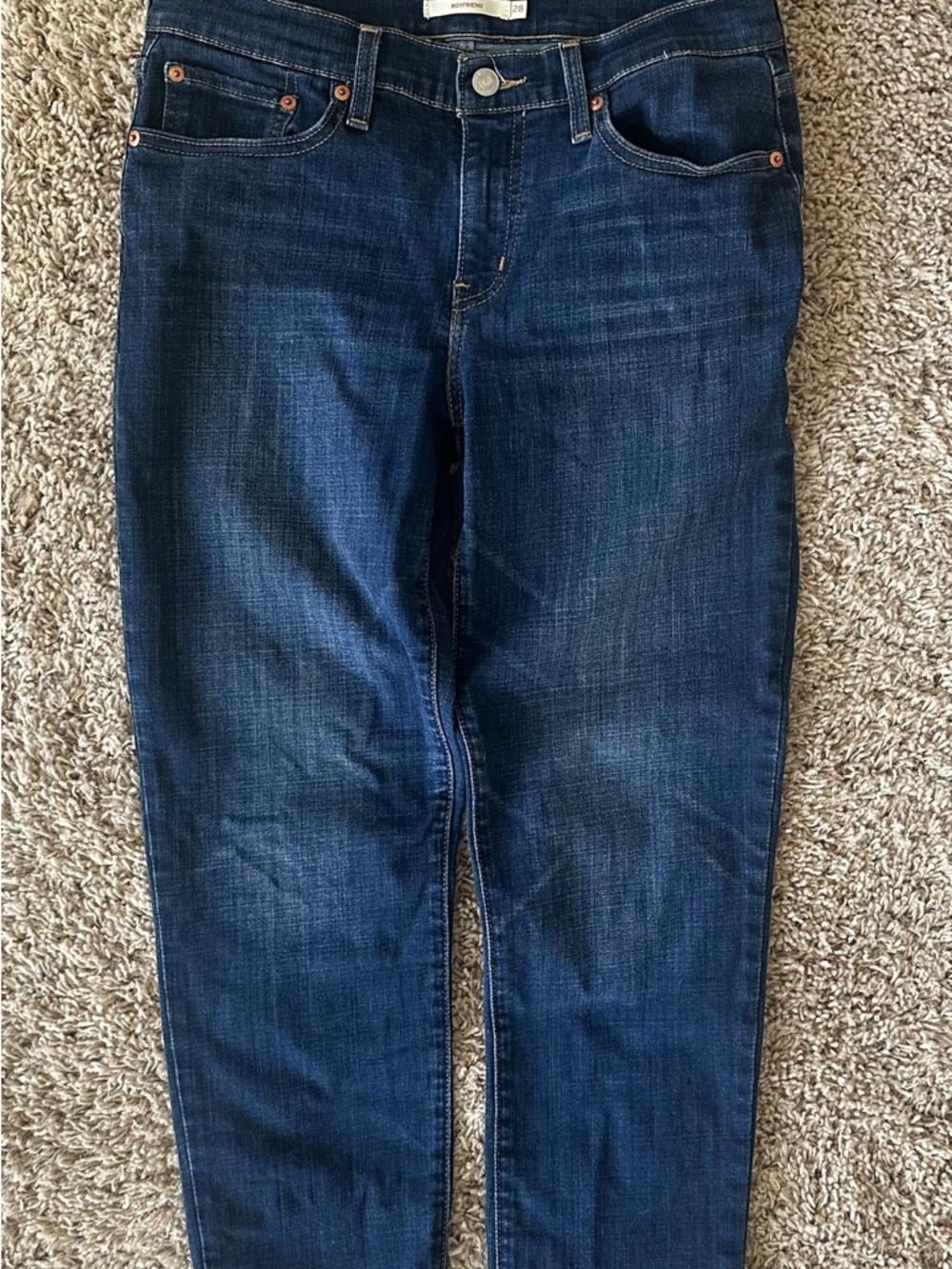 Women’s Boyfriend Slim Dark Blue Jeans